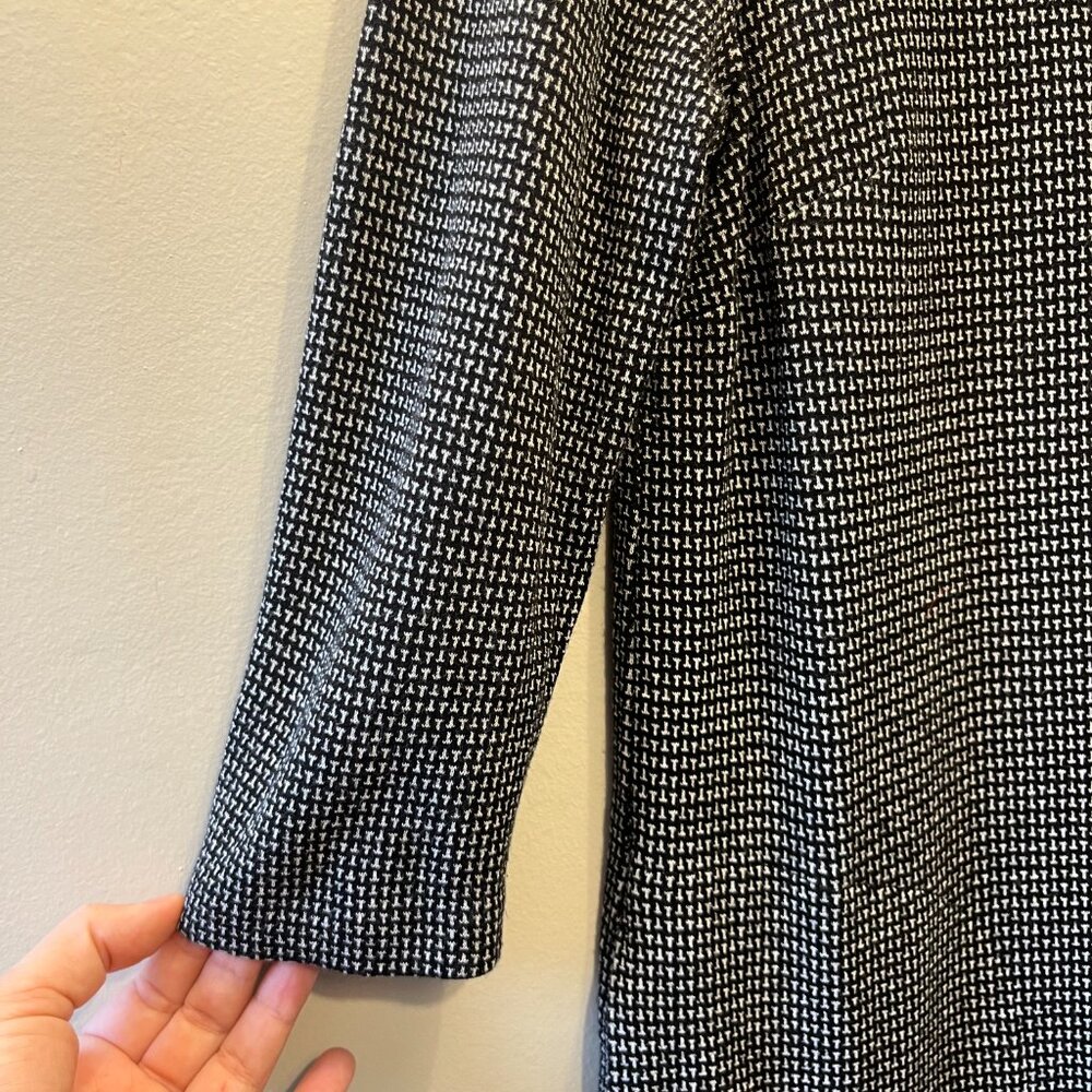 J. Jill Sz XS Ponte Shift Midi Dress Black White Pullover with Pockets - Picture 6 of 9